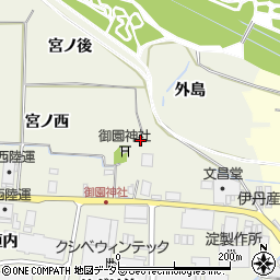 京都府八幡市上奈良御園周辺の地図