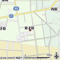愛知県豊川市足山田町（東才原）周辺の地図