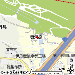 京都府八幡市上津屋奥河原周辺の地図