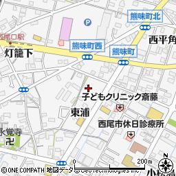 愛知県西尾市寄住町東浦56周辺の地図
