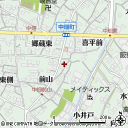 愛知県西尾市中畑町周辺の地図