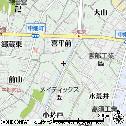 愛知県西尾市中畑町喜平前4周辺の地図