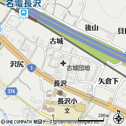 愛知県豊川市長沢町古城25周辺の地図