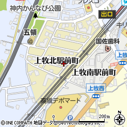 大阪府高槻市上牧北駅前町6周辺の地図