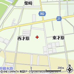 愛知県豊川市足山田町西才原周辺の地図