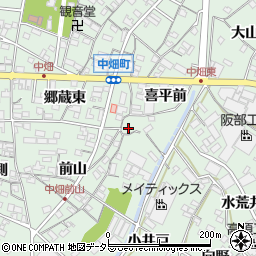 愛知県西尾市中畑町喜平前1周辺の地図