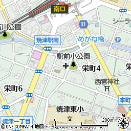静岡県焼津市栄町周辺の地図