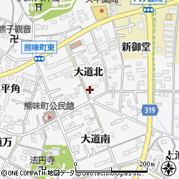 愛知県西尾市熊味町大道北周辺の地図