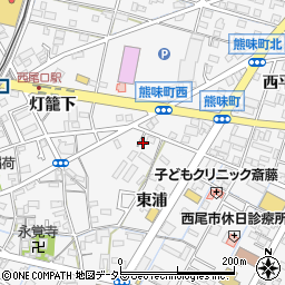 愛知県西尾市寄住町東浦60周辺の地図