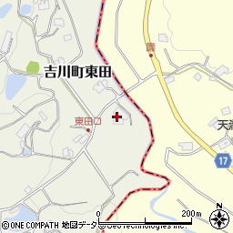 兵庫県三木市吉川町東田876周辺の地図