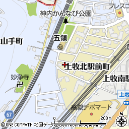 大阪府高槻市上牧北駅前町12-11周辺の地図