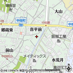 愛知県西尾市中畑町喜平前14周辺の地図
