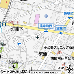 愛知県西尾市寄住町東浦79周辺の地図