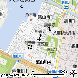 愛知県碧南市築山町周辺の地図