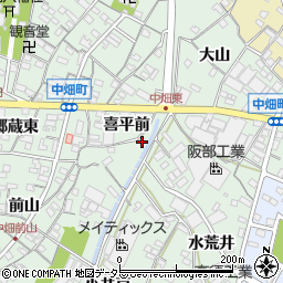 愛知県西尾市中畑町喜平前9周辺の地図