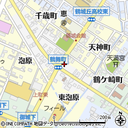 愛知県西尾市鶴舞町52周辺の地図