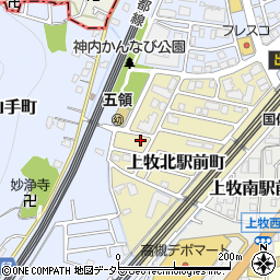 大阪府高槻市上牧北駅前町12-34周辺の地図