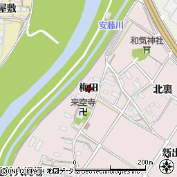 愛知県西尾市和気町梅田周辺の地図