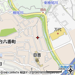 大阪府高槻市日吉台六番町58周辺の地図
