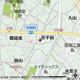 愛知県西尾市中畑町喜平前19周辺の地図