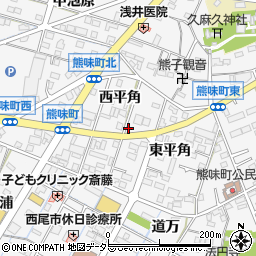 カネキチ西尾熊味店周辺の地図