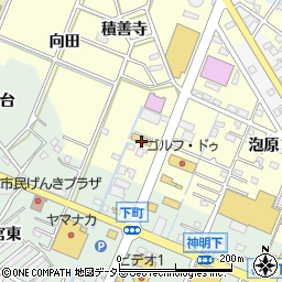 愛知県西尾市上町山崎周辺の地図