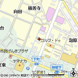 愛知県西尾市上町（山崎）周辺の地図