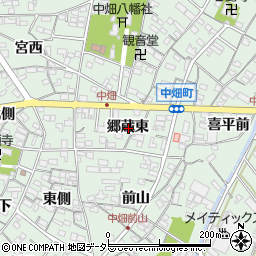 愛知県西尾市中畑町郷蔵東周辺の地図