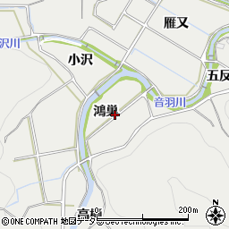 愛知県豊川市長沢町（鴻巣）周辺の地図
