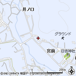 愛知県豊川市萩町宮前周辺の地図