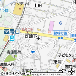 愛知県西尾市寄住町灯籠下5周辺の地図