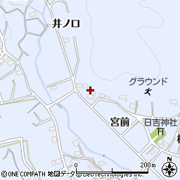 愛知県豊川市萩町宮前14周辺の地図