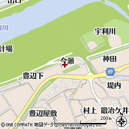 愛知県新城市八名井今瀬周辺の地図