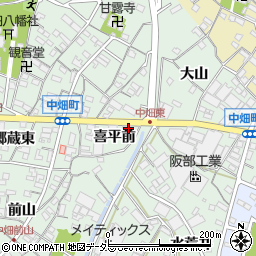 愛知県西尾市中畑町喜平前12周辺の地図