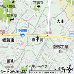愛知県西尾市中畑町喜平前26周辺の地図