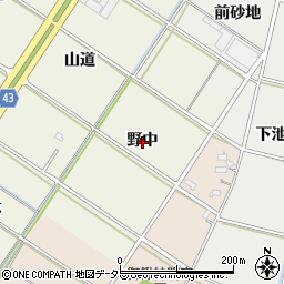 愛知県西尾市江原町野中周辺の地図