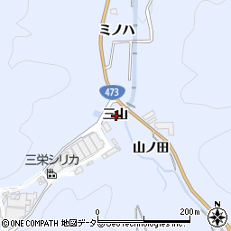 愛知県岡崎市鉢地町三山周辺の地図