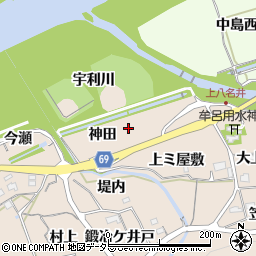 愛知県新城市八名井神田周辺の地図