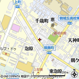 愛知県西尾市鶴舞町周辺の地図