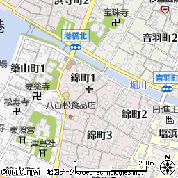 愛知県碧南市錦町1丁目周辺の地図