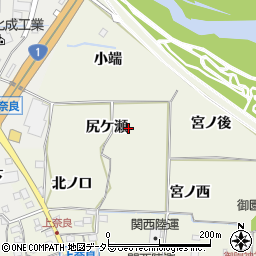 京都府八幡市上奈良尻ケ瀬周辺の地図