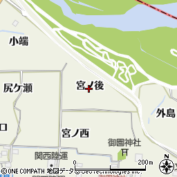 京都府八幡市上奈良宮ノ後周辺の地図