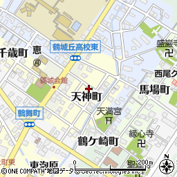 愛知県西尾市天神町周辺の地図