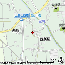 愛知県豊川市上長山町西新屋周辺の地図
