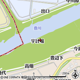 愛知県新城市八名井宇計場周辺の地図