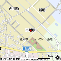 愛知県西尾市田貫町市川原周辺の地図