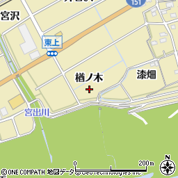 愛知県豊川市東上町楢ノ木周辺の地図