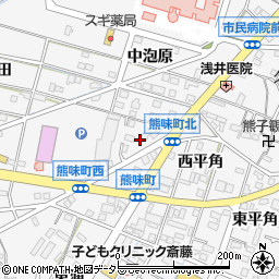 愛知県西尾市熊味町当良木周辺の地図