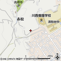 兵庫県川西市赤松古庵周辺の地図