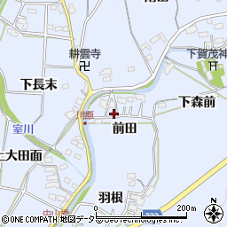 愛知県豊川市萩町前田周辺の地図